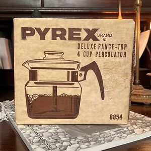 Glass Pyrex 4 cup percolator! New in box, never opened!!!